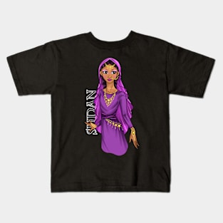 Black is Beautiful - Sudan Afrocentric Melanin Girl in traditional outfit Kids T-Shirt